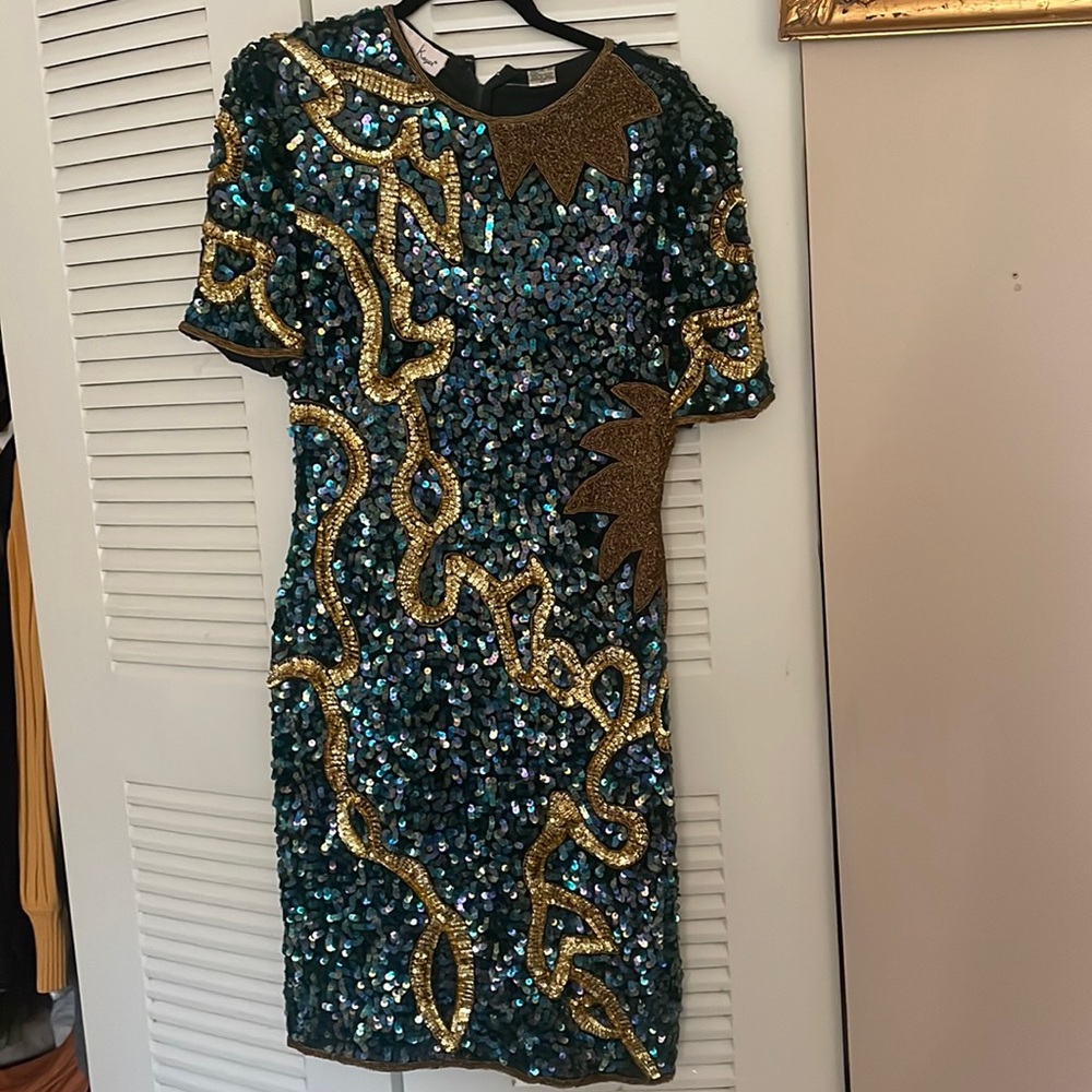 Lawrence Kazar Sequin Dress
